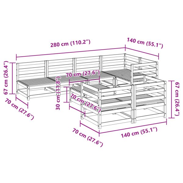 8-Delige Loungeset Massief Grenenhout - Afbeelding 11