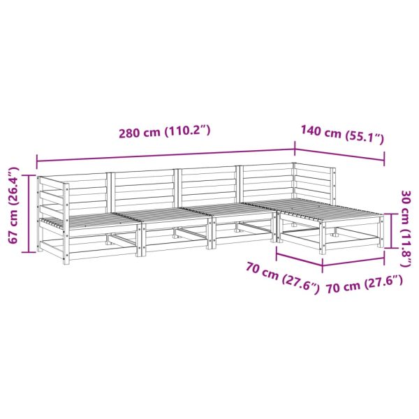 5-Delige Loungeset Massief Grenenhout - Afbeelding 11