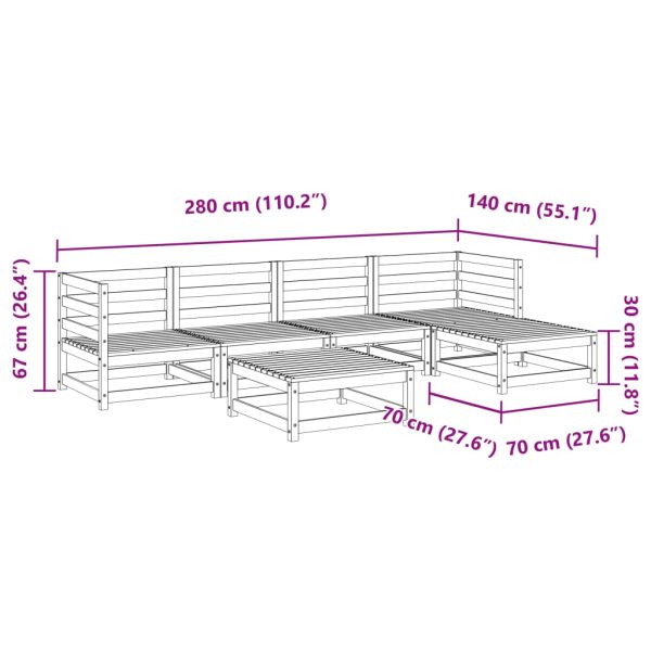 6-Delige Loungeset Massief Grenenhout - Afbeelding 11