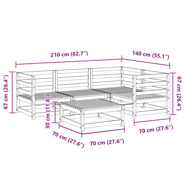 5-Delige Loungeset Massief Grenenhout - Afbeelding 11