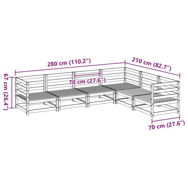 6-Delige Loungeset Massief Grenenhout - Afbeelding 9