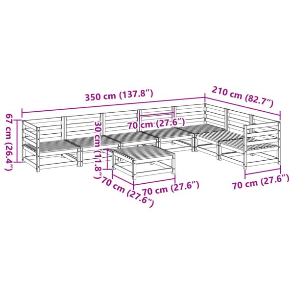 8-Delige Loungeset Massief Grenenhout - Afbeelding 11