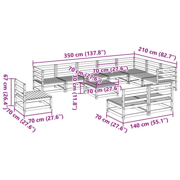 1 Loungeset Massief Grenenhout - Afbeelding 11