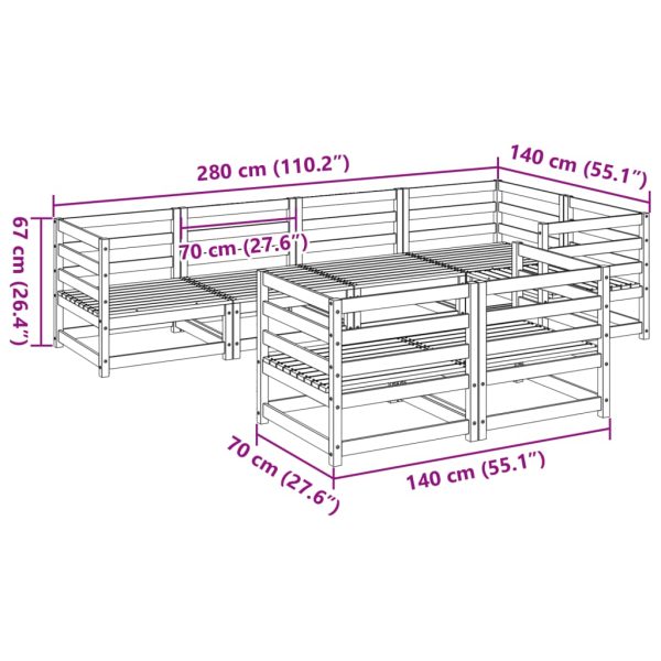 7-Delige Loungeset Massief Grenenhout - Afbeelding 9