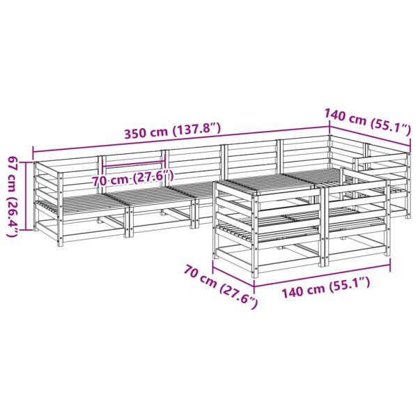 8-Delige Loungeset Massief Grenenhout - Afbeelding 9