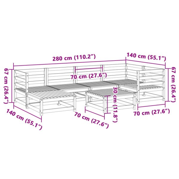 7-Delige Loungeset Massief Grenenhout - Afbeelding 11