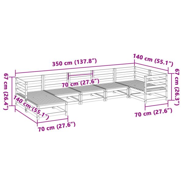 7-Delige Loungeset Massief Grenenhout - Afbeelding 11