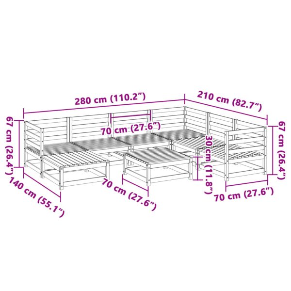 8-Delige Loungeset Massief Grenenhout - Afbeelding 10