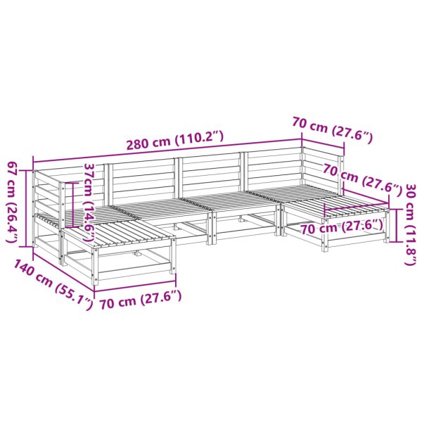 6-Delige Loungeset Massief Grenenhout - Afbeelding 11