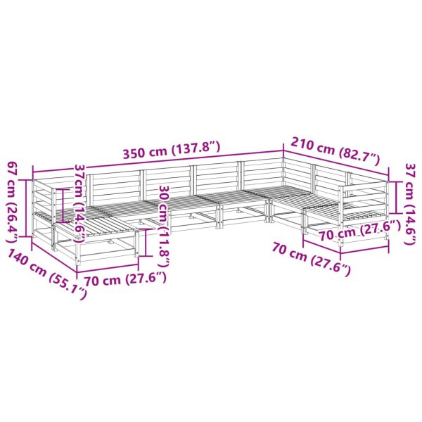 8-Delige Loungeset Massief Grenenhout - Afbeelding 11