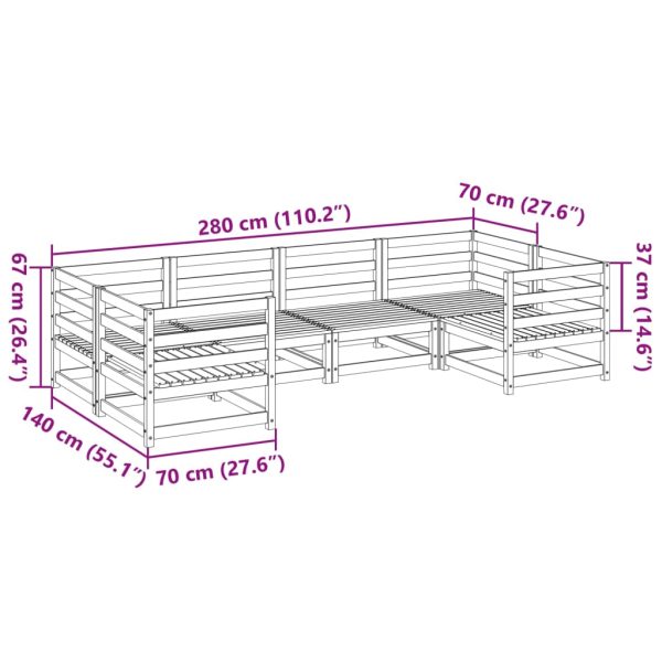 6-Delige Loungeset Massief Grenenhout - Afbeelding 9