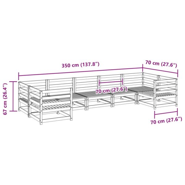 7-Delige Loungeset Massief Grenenhout - Afbeelding 9