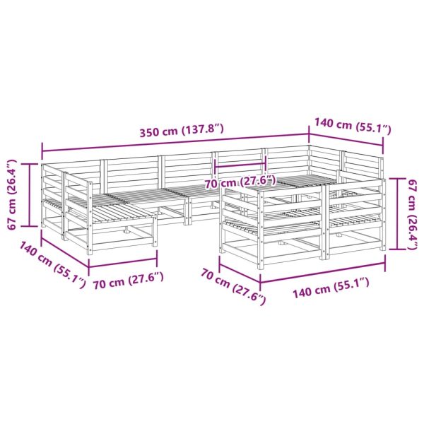 9-Delige Loungeset Massief Grenenhout - Afbeelding 9