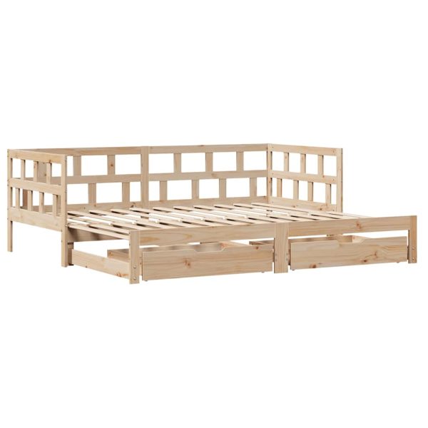 Slaapbank Met Onderschuifbed En Lades Zonder Matras 90X190 Cm - Afbeelding 3