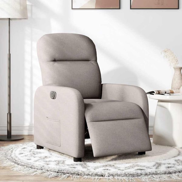 Fauteuil Verstelbaar Elektrisch Stof Taupe - Afbeelding 2