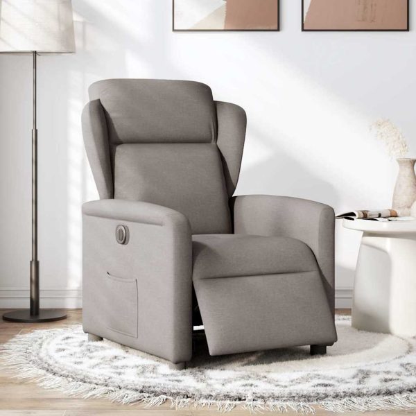 Fauteuil Verstelbaar Elektrisch Stof Taupe - Afbeelding 2