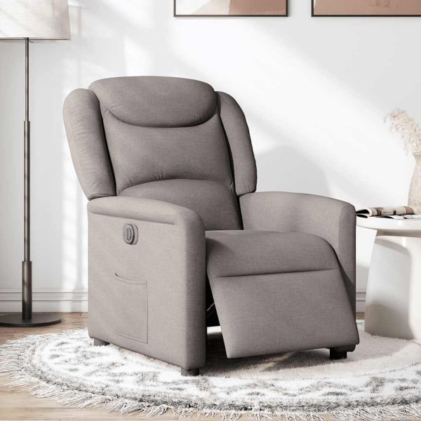 Fauteuil Verstelbaar Elektrisch Stof Taupe - Afbeelding 2