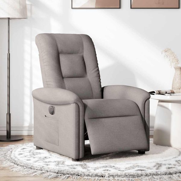 Fauteuil Verstelbaar Elektrisch Stof Taupe - Afbeelding 2