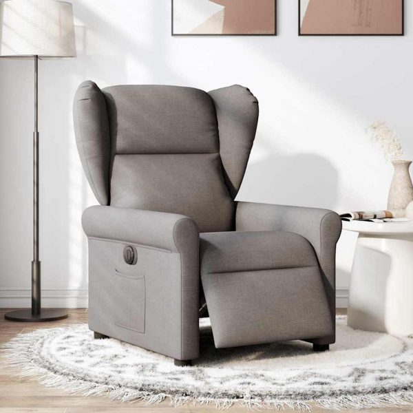 Fauteuil Verstelbaar Elektrisch Stof Taupe - Afbeelding 2