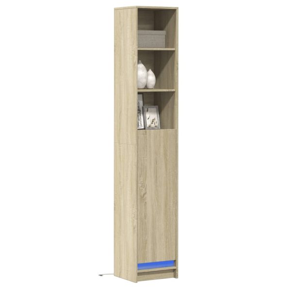 Hoge Kast Met Led 69X32,5X200 Cm Bewerkt Hout - Afbeelding 19