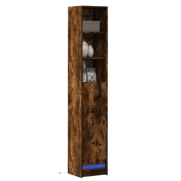 Hoge Kast Met Led 69X32,5X200 Cm Bewerkt Hout - Afbeelding 18