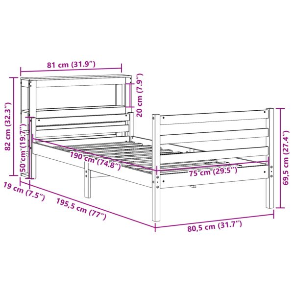 Bedframe Met Hoofdbord Massief Grenenhout - Afbeelding 11