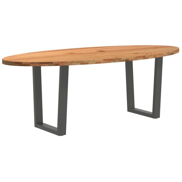 Eettafel Ovaal Massief Eikenhout Lichtbruin - Afbeelding 5