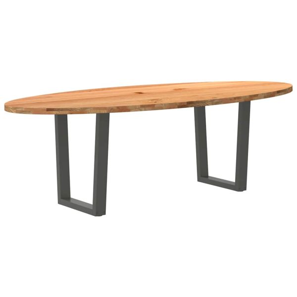 Eettafel Ovaal Massief Eikenhout Lichtbruin - Afbeelding 14