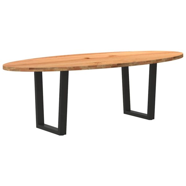 Eettafel Ovaal Massief Eikenhout Lichtbruin - Afbeelding 13