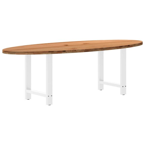 Eettafel Ovaal Massief Eikenhout Lichtbruin - Afbeelding 14