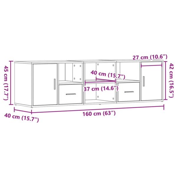 Hoekkast 160X40X45 Cm Bewerkt Hout - Afbeelding 11