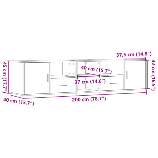 Hoekkast 200X40X45 Cm Bewerkt Hout - Afbeelding 11