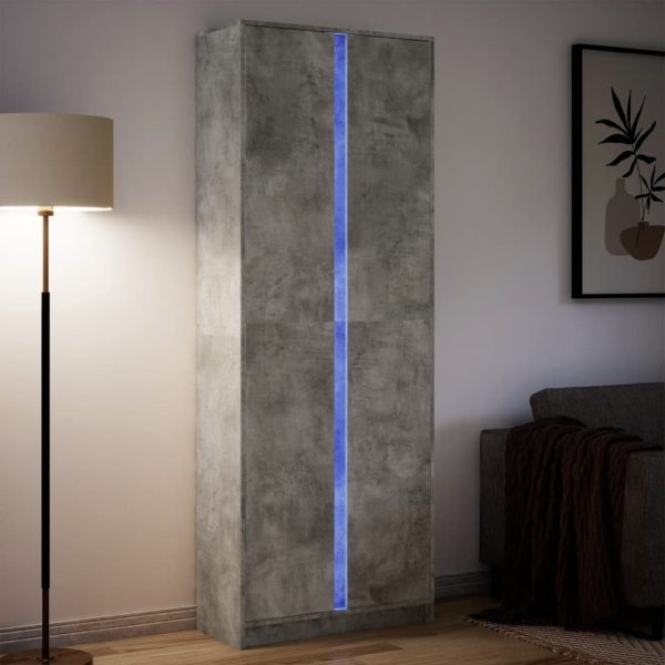 Hoge Kast Met Led 74X32,5X200 Cm Bewerkt Hout - Afbeelding 20