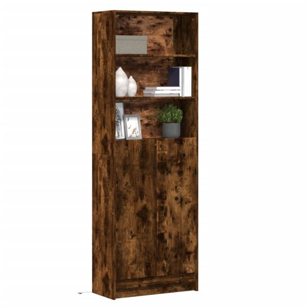 Hoge Kast Met Led 69X32,5X200 Cm Bewerkt Hout - Afbeelding 24