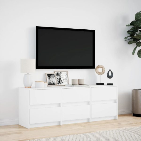 Tv-Meubel Met Led 140X34X50 Cm Bewerkt Hout - Afbeelding 4