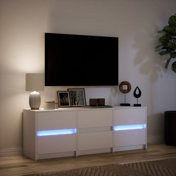 Tv-Meubel Met Led 140X34X50 Cm Bewerkt Hout - Afbeelding 5