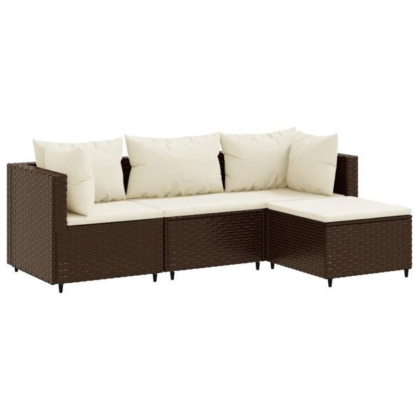 Loungeset Met Kussens Poly Rattan - Afbeelding 2