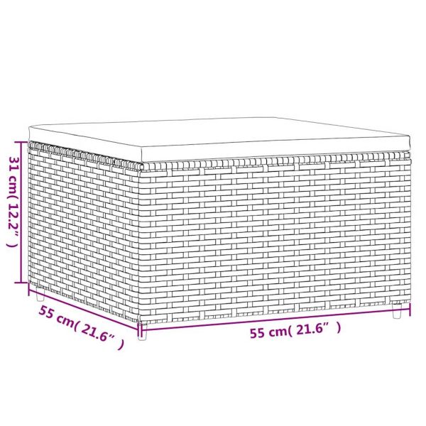 Loungeset Met Kussens Poly Rattan - Afbeelding 11