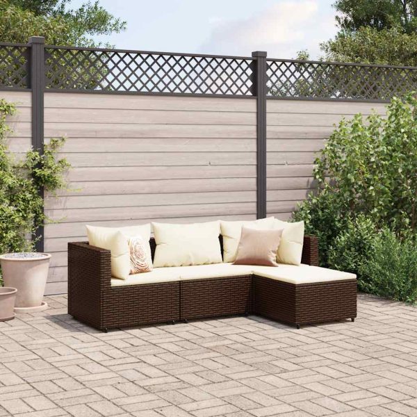 Loungeset Met Kussens Poly Rattan