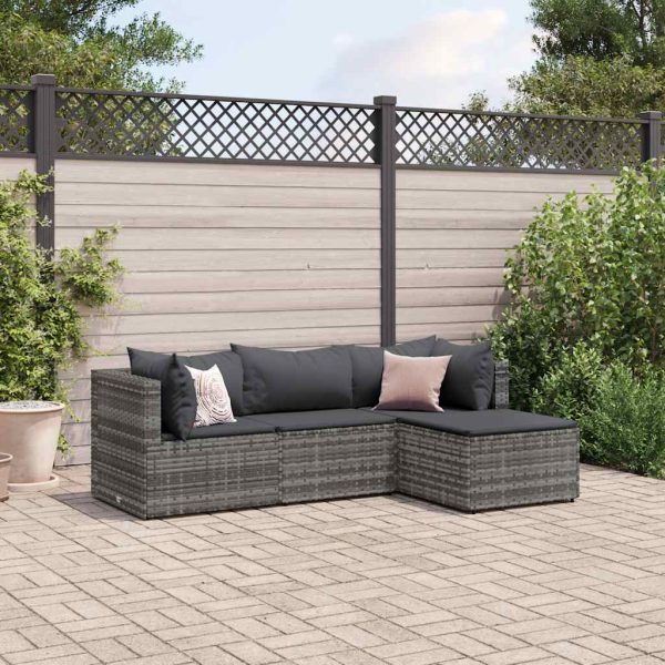 Loungeset Met Kussens Poly Rattan - Afbeelding 29