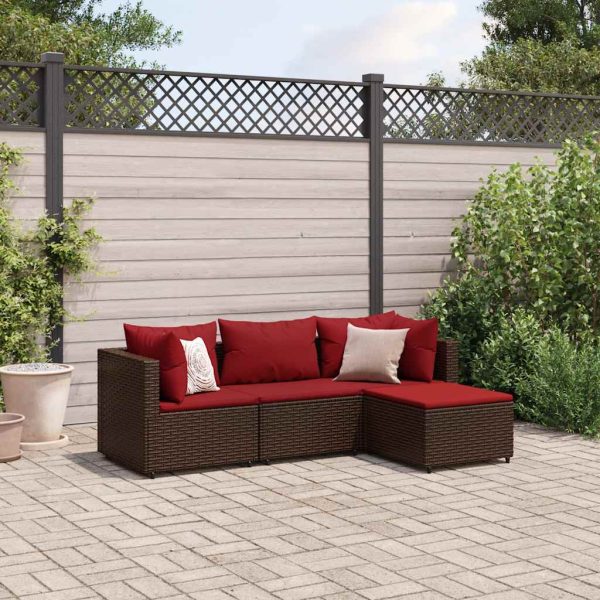 Loungeset Met Kussens Poly Rattan - Afbeelding 20