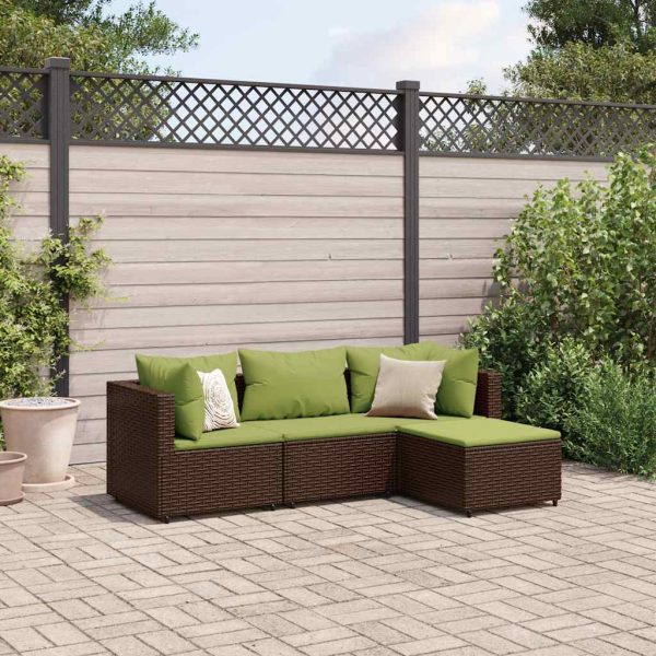 Loungeset Met Kussens Poly Rattan - Afbeelding 32