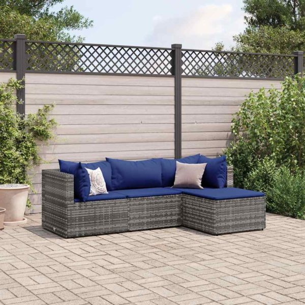 Loungeset Met Kussens Poly Rattan - Afbeelding 30