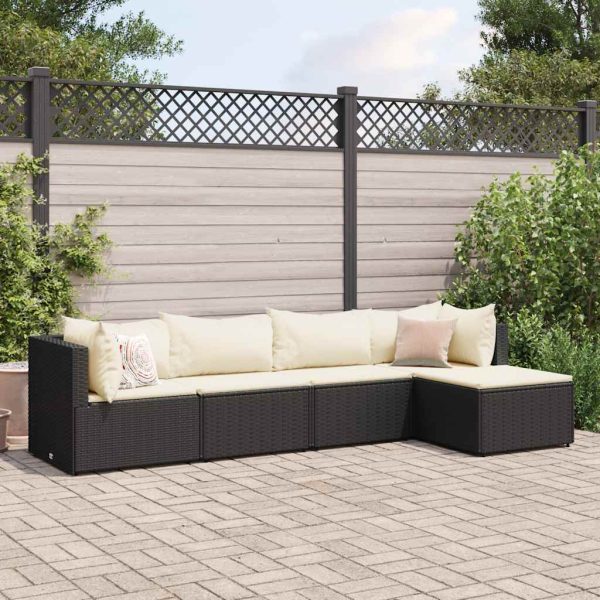 Loungeset Met Kussens Poly Rattan - Afbeelding 33