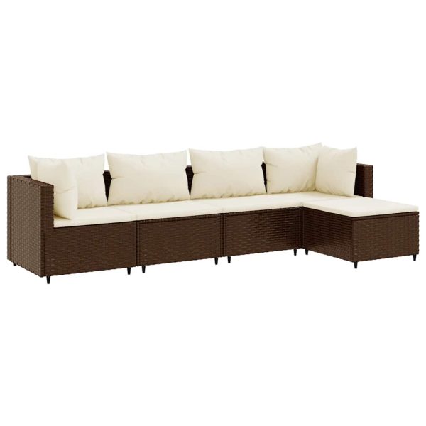 Loungeset Met Kussens Poly Rattan - Afbeelding 2