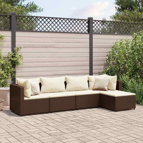 Loungeset Met Kussens Poly Rattan - Afbeelding 22