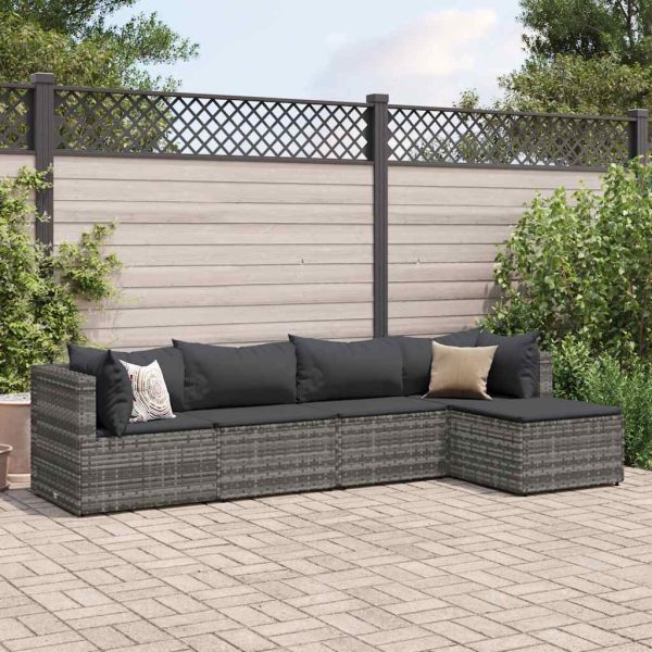 Loungeset Met Kussens Poly Rattan - Afbeelding 20