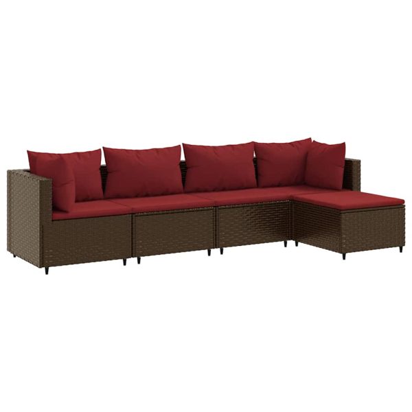 Loungeset Met Kussens Poly Rattan - Afbeelding 2