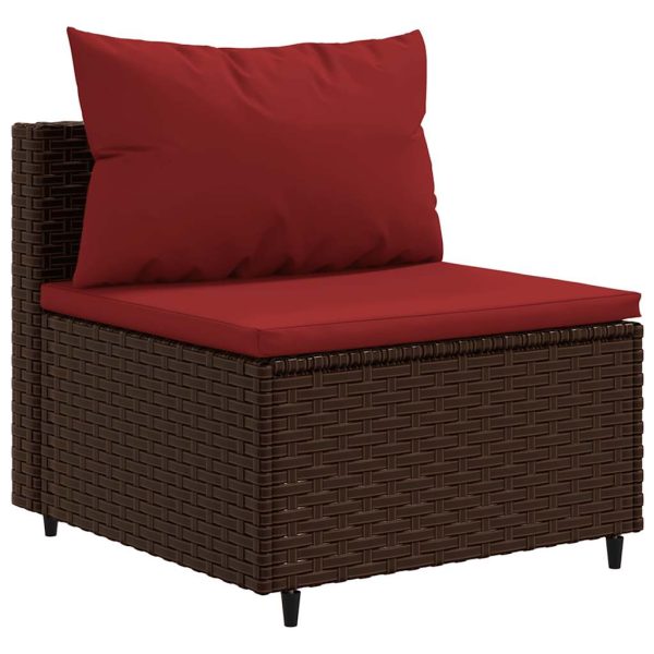 Loungeset Met Kussens Poly Rattan - Afbeelding 5