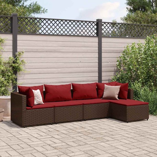 Loungeset Met Kussens Poly Rattan - Afbeelding 32